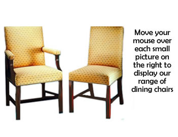 Made to order dining chairs & carver chairs upholstered in the fabric or leather of your choice